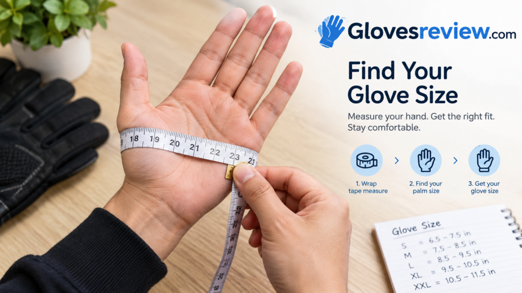 Person wrapping a soft tape measure around the palm of their hand to find their glove size
