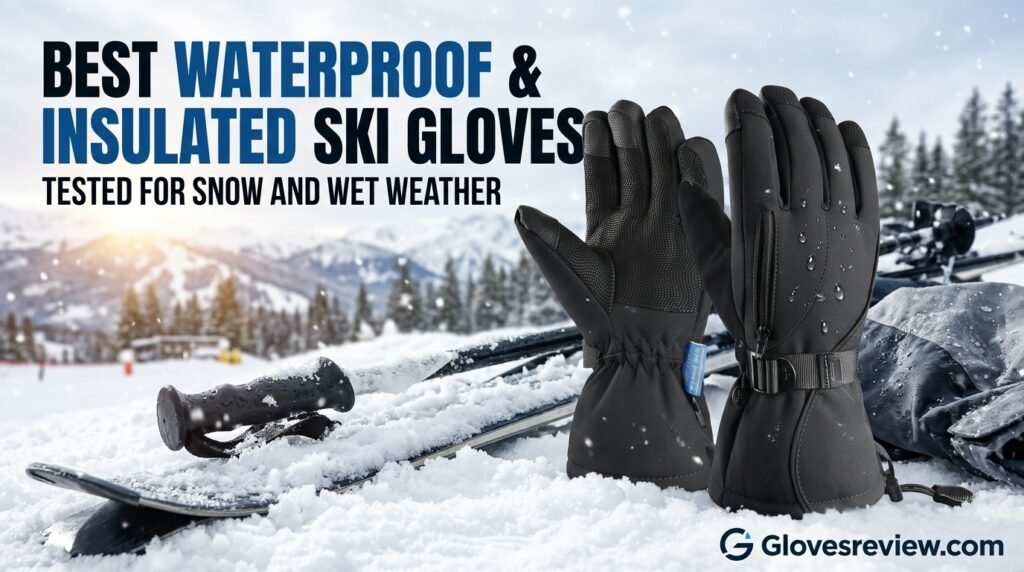 Waterproof insulated ski gloves for snow and wet weather