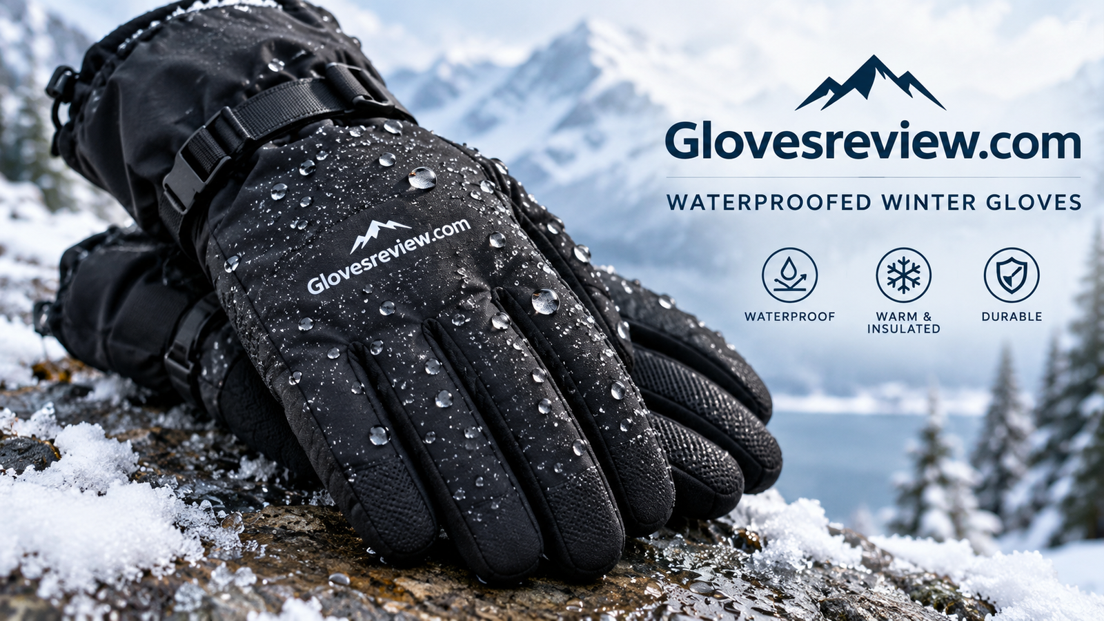 Waterproofed winter gloves with water beading on the outer shell
